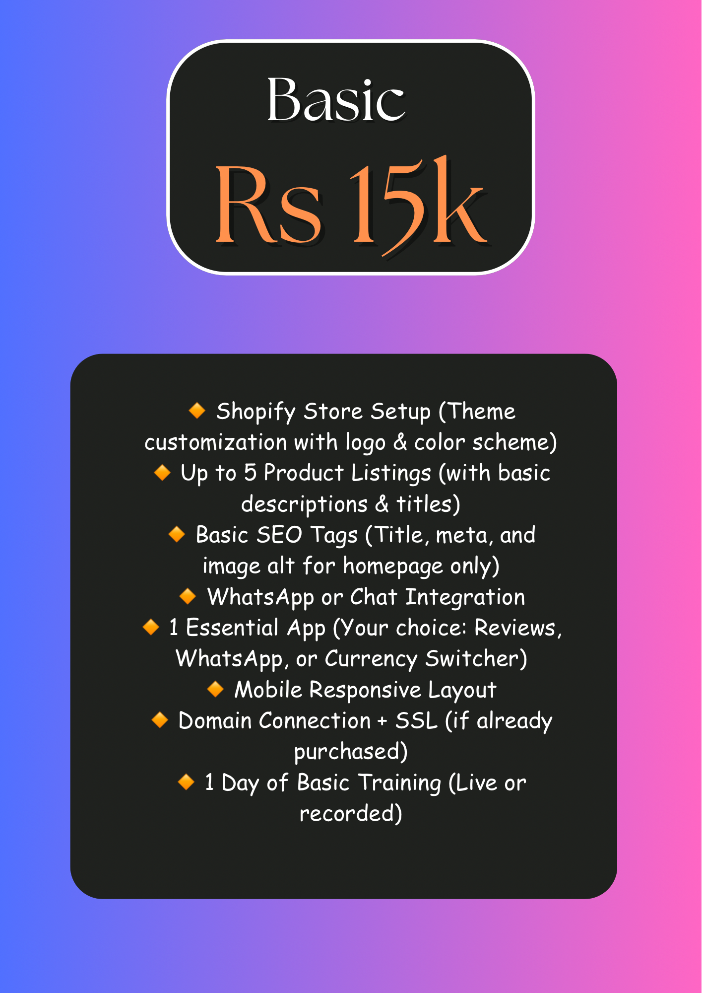 Shopify Store Design & Setup Plans