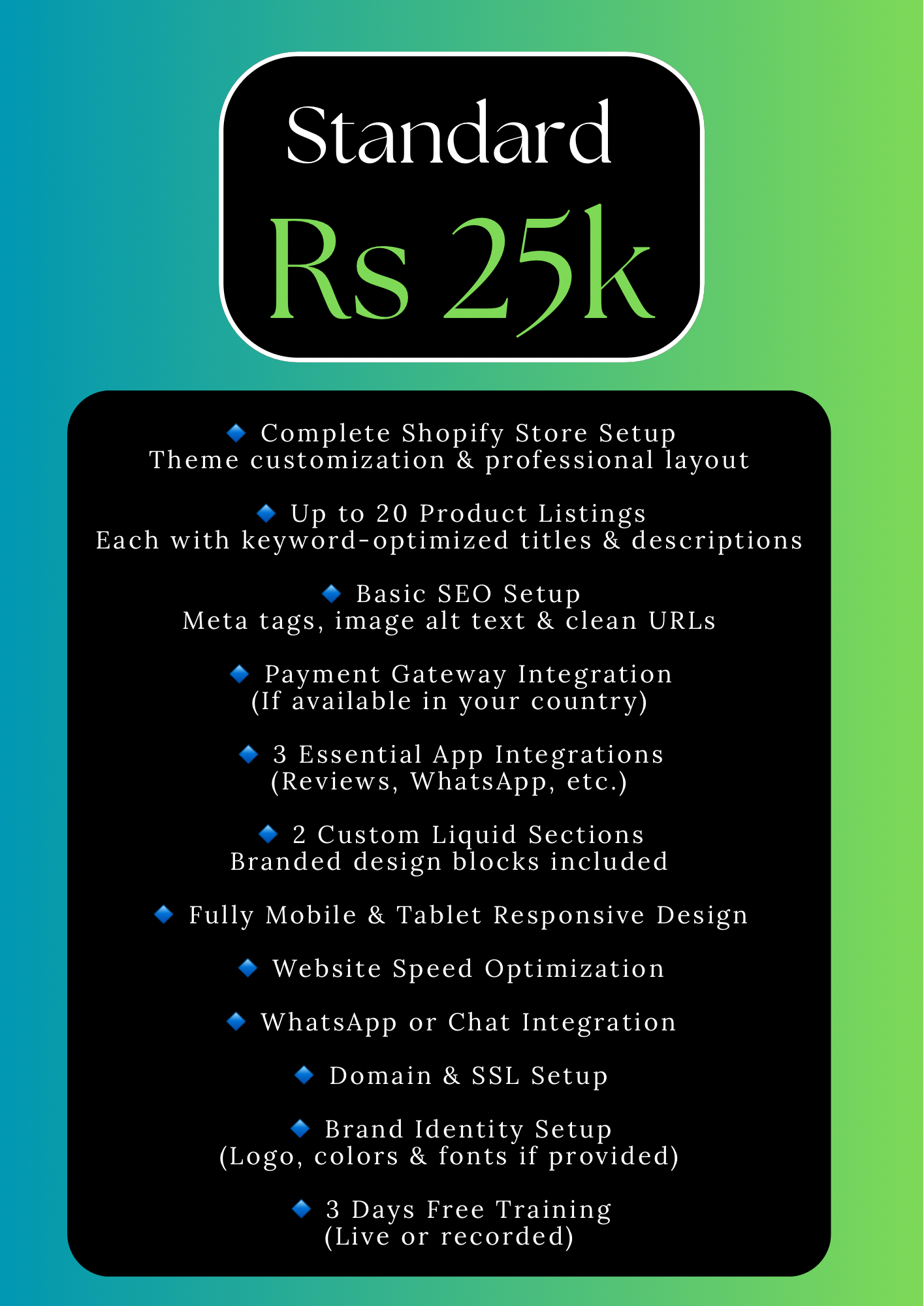 Shopify Store Design & Setup Plans