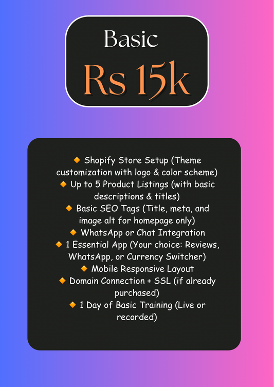 Shopify Store Design & Setup Plans